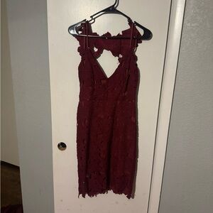 Charlotte Russe Burgundy Lace Dress